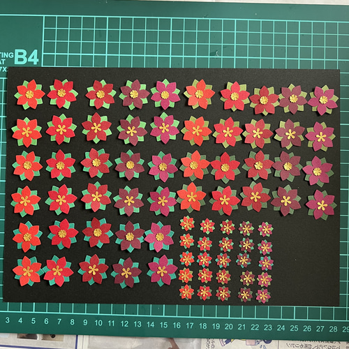 ポインセチア】75枚 クラフトパンチ クリスマス 飾り その他素材