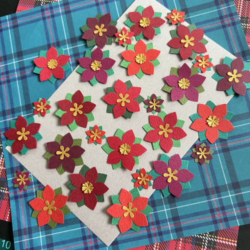 ポインセチア】75枚 クラフトパンチ クリスマス 飾り その他素材