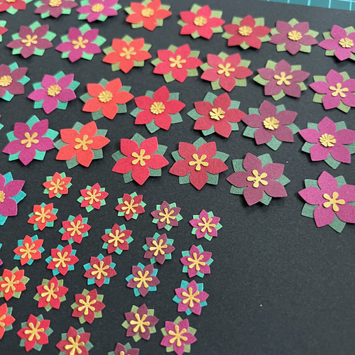 ポインセチア】75枚 クラフトパンチ クリスマス 飾り その他素材