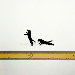 黒ラブミニ2匹セット　刺繍ワッペン　犬ワッペン　レトリバー　黒い犬 2枚目の画像