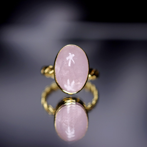 New ☆新作 ☆『Morganite』☆天然石リングsilver925 + k18