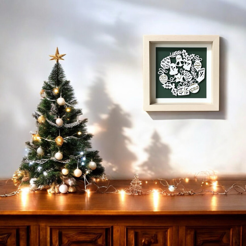 自作絵画（額入り）クリスマスver. 絵画 Christmas Celebration ／ Rodel