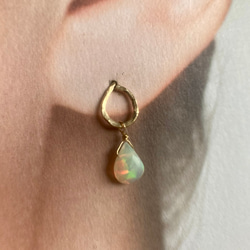 *14kgf*　Ethiopian Opal Gold Stud Earrings 【宝石質】エチオピア産ウェロオパール 4枚目の画像