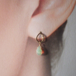 *14kgf*　Ethiopian Opal Gold Stud Earrings 【宝石質】エチオピア産ウェロオパール 7枚目の画像