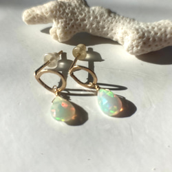 *14kgf*　Ethiopian Opal Gold Stud Earrings 【宝石質】エチオピア産ウェロオパール 17枚目の画像