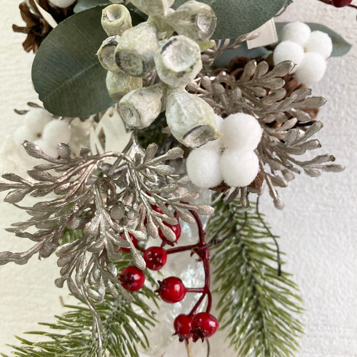 ✴︎クリスマススワッグ✴︎クリスマスリース　フラワーリース　アーティフィシャルフラワ クリスマス スワッグ アートフラワー Xmas リース ドア飾り 壁