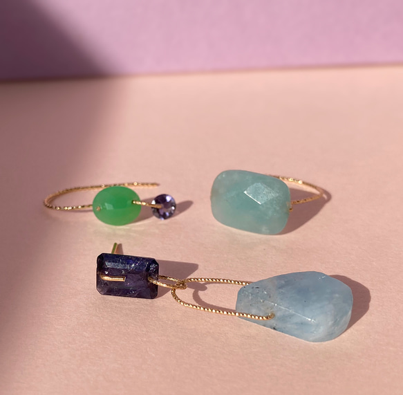 Prana secret gem ring ✴︎アイオライト✴︎アマゾナイト ⭐︎クリソプレーズ✴︎アクアマリン 8枚目の画像