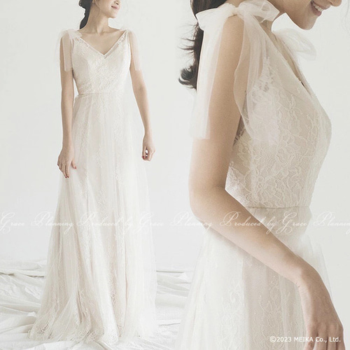 ウエディングドレス.白.チュール.オフショルダー.Aライン.結婚式