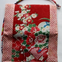 ７４７３　絞りと花柄の着物で作った和風財布・ポーチ＃送料無料 9枚目の画像