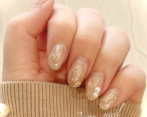 濡れ艶✨ニュアンスミラーフレンチネイル ネイルチップ（つけ爪） luna