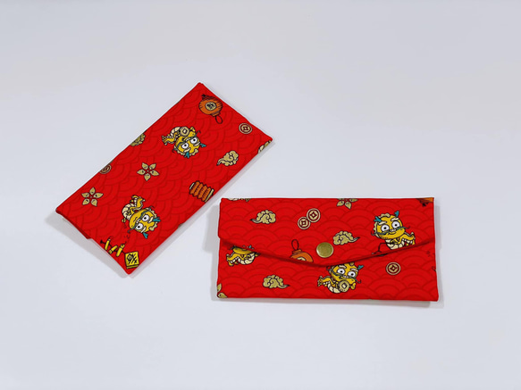 星森 - 黃金龍 賀新年 布紅包袋 壓歲錢袋 禮金袋 存摺收納袋 可免費繡字（中/英） 第1張的照片
