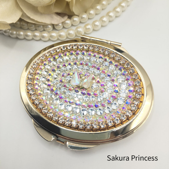 キラキラ蝶☆コンパクトミラー☆ピンクゴールド 手鏡 sakura 通販