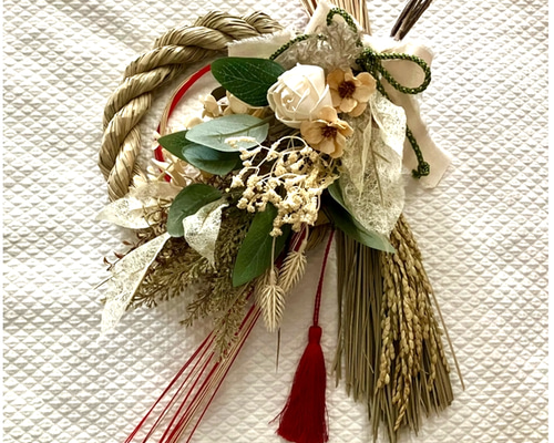 2way 取り外せるしめ縄とナチュラルスワッグ お正月ハンドメイド2024