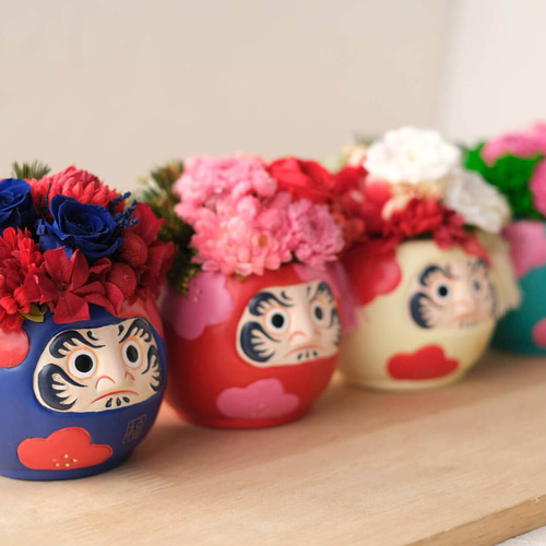 プリザーブドフラワーで作るお正月だるまアレンジキット プリザーブド