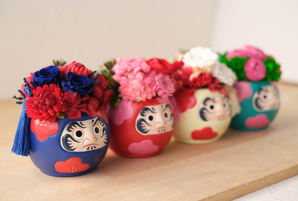 プリザーブドフラワーで作るお正月だるまアレンジキット プリザーブド
