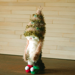 クリスマスツリー型帽子Mサイズ用（ゴールドグリーン／ベージュブリーン） 3枚目の画像