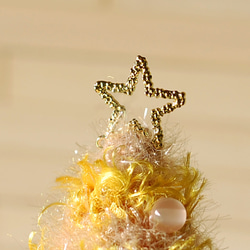 クリスマスツリー型帽子Sサイズ用（イエローベージュ／グリーンベージュ） 6枚目の画像
