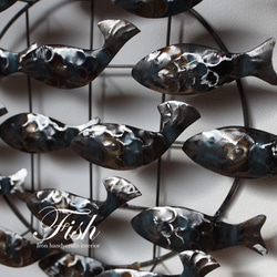【当日出荷！】ミニfishウォールデコ（小)  (アイアンオブジェ,魚,壁掛け,アートパネル,おしゃれ）ＩR０４ 2枚目の画像