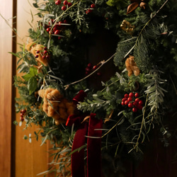 迷い込んだ森のクリスマスリース  L size フレッシュ素材 6枚目の画像
