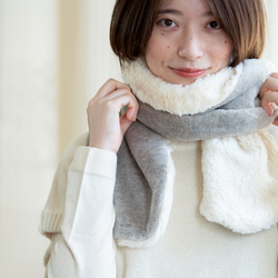 リバーシブル　Organic Cotton Furマフラー【ヤク混ファー×スーピマコットンファー】 4枚目の画像