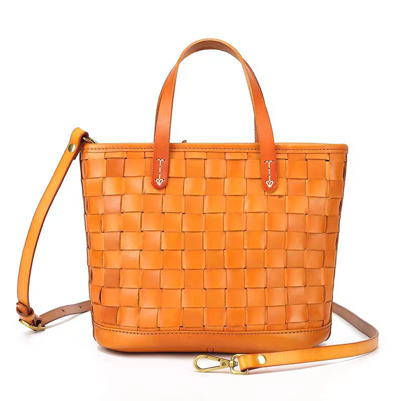 大容量手編みバッグ、頭層ハンドバッグ、 versatile、ファッション、片肩女性クロスバッグ。