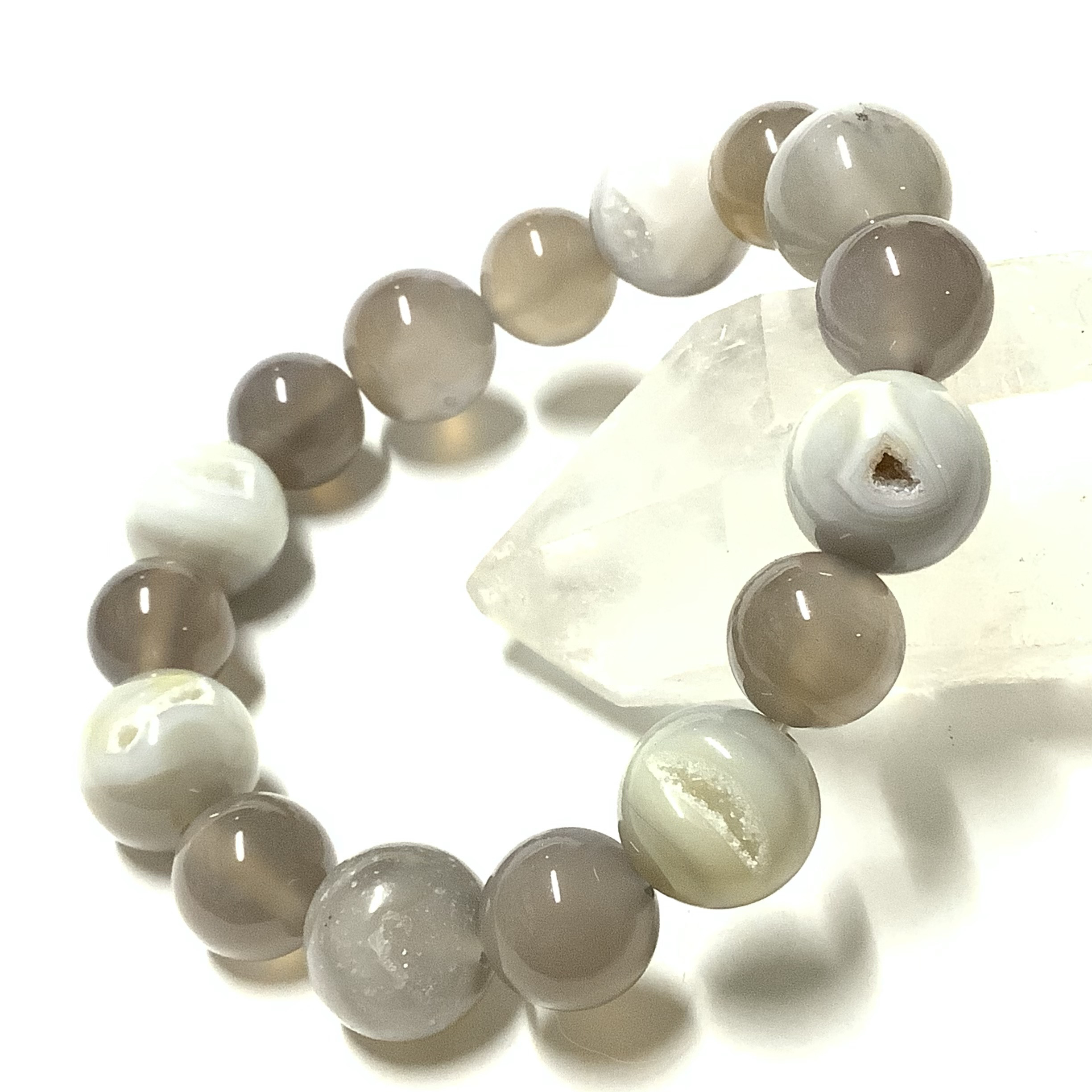 一点物☆送料無料 レアストーン！ 天然石 ヒーリングストーン 龍穴(トレジャー)アゲート ブレスレット ②