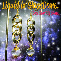 ꫛꫀꪝ❤️３点限定❗液体ガラスドーム　セクシー　ビッグチェーンピアス　ゴールド 5枚目の画像