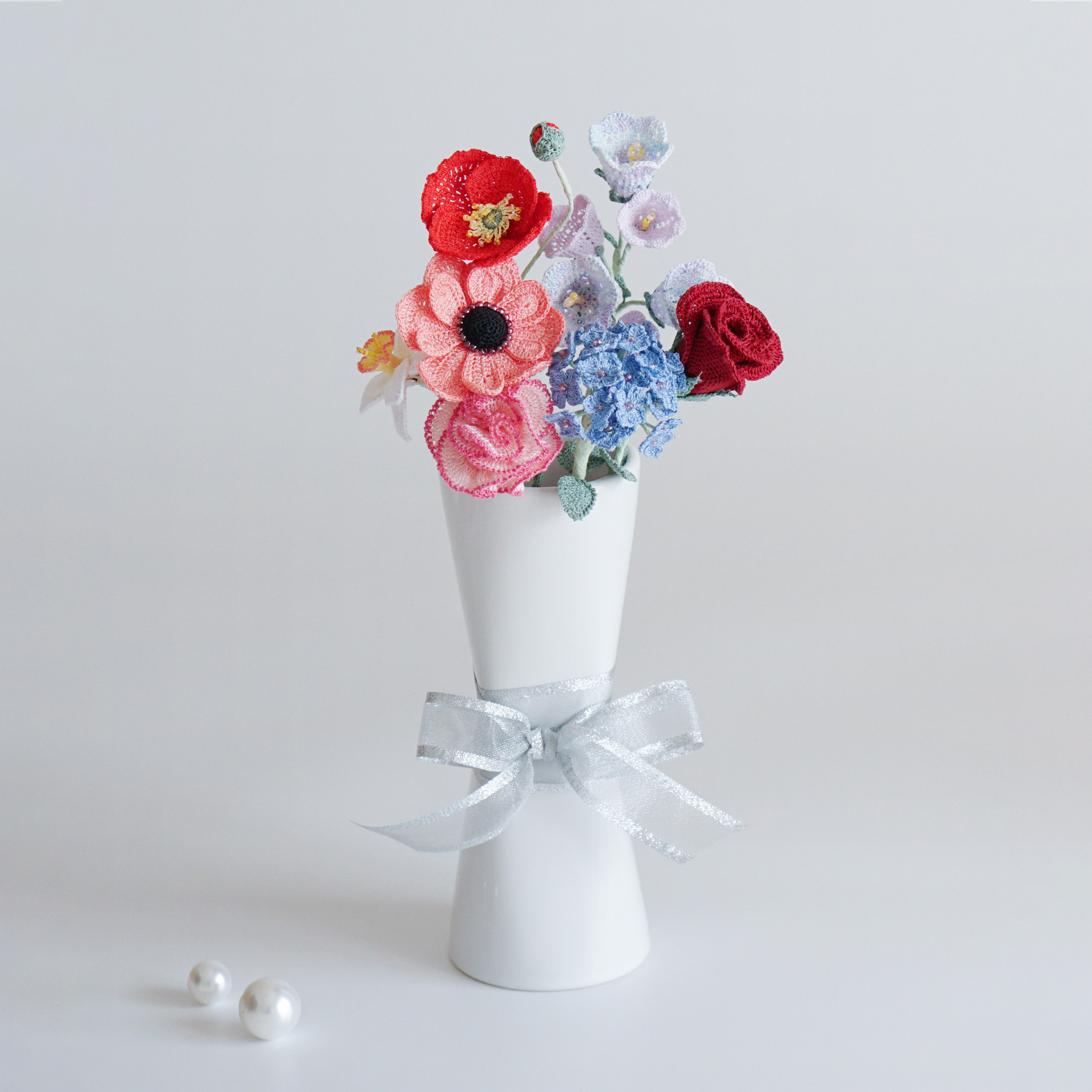 【クロッシェフラワーブーケ】夢幻の花舞台