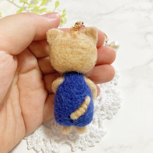 バイオリン弾きの茶トラくん 羊毛フェルト ねこ 猫 ネコ バッグ