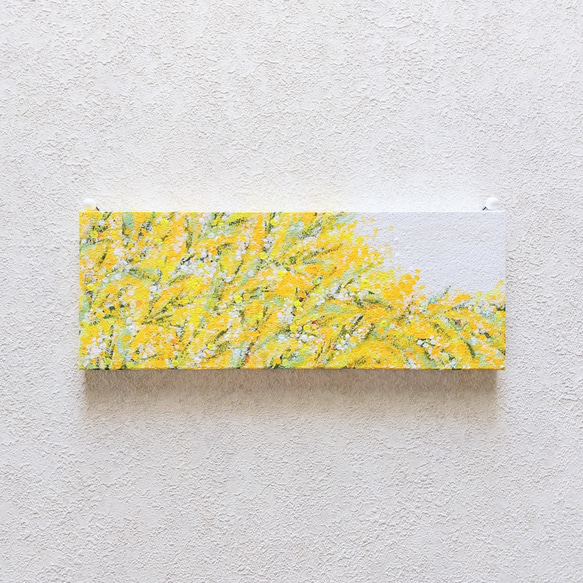 サイズ違い「春待ち・ミモザ」コルクボードの原画＊アートパネル 3枚目の画像