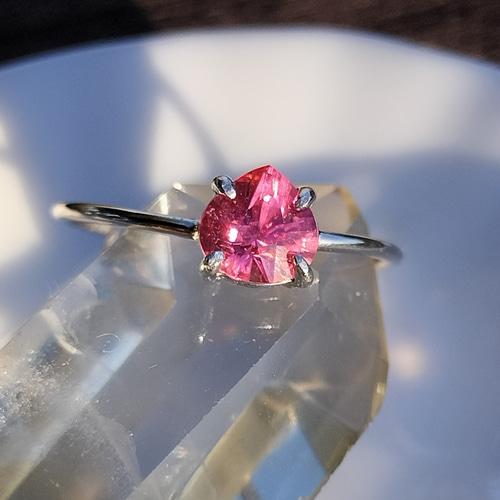 天然石ピンクスピネルシルバー925リング Silver ring