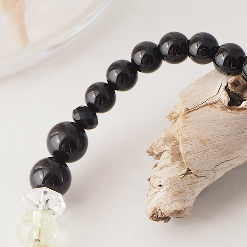パワーストーン　沖縄　新品　天然石　ブレスレット　スーパーセブン　モリオン 天然石 ブレスレット モリオン黒水晶 スーパーセブン 水晶 魔除け 浄化