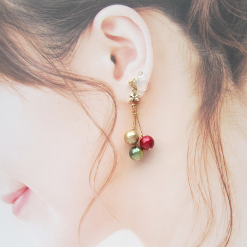 クリスマスオーナメント☆。。 イヤリング／ピアス*4235* イヤリング