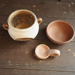 陶器ランプ通販やす波窯の陶器茶香炉『花火』は茶香炉兼灯りです（ko 09） 3枚目の画像