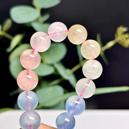 高品質】ミックスベリル ベリル ブレスレット 緑柱石 天然石 1  