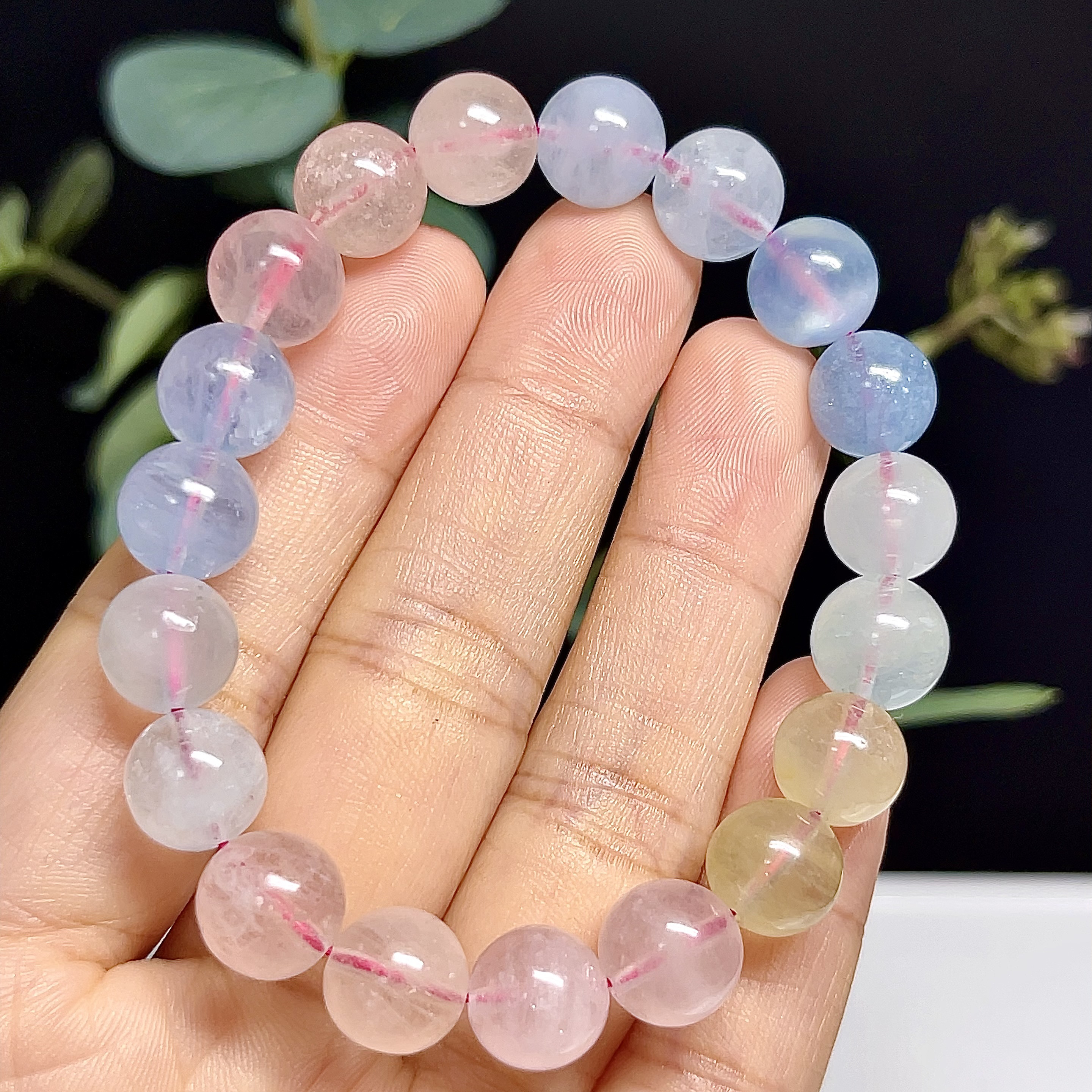 【高品質】ミックスベリル　ベリル　ブレスレット　緑柱石　天然石　2