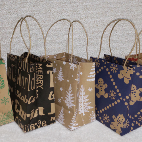 クリスマス柄 手提げ紙袋 5種類×2枚 10枚セット その他雑貨 ゆんた