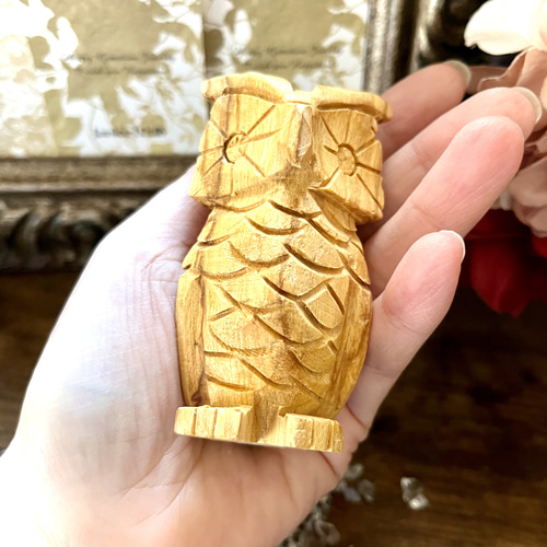 パロサント 香木アニマル「フクロウ」幸せを呼ぶ聖なる樹 Holly