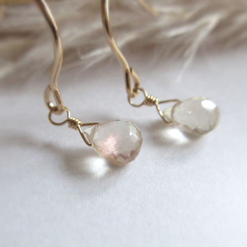 14kgfオレゴンサンストーンピアス/イヤリング 希少】6mm美粒「オレゴンサンストーン」14kgfピアス/イヤリング ピアス