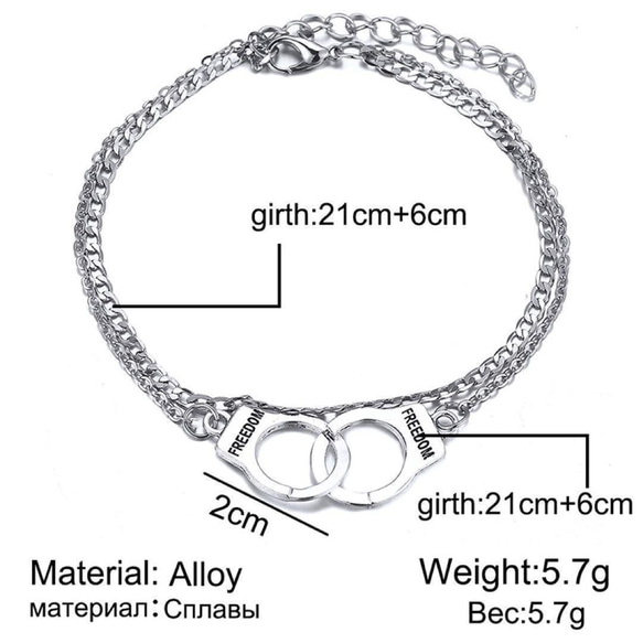 アンクレット 手錠 シルバー メンズ レディース　シンプル 9枚目の画像