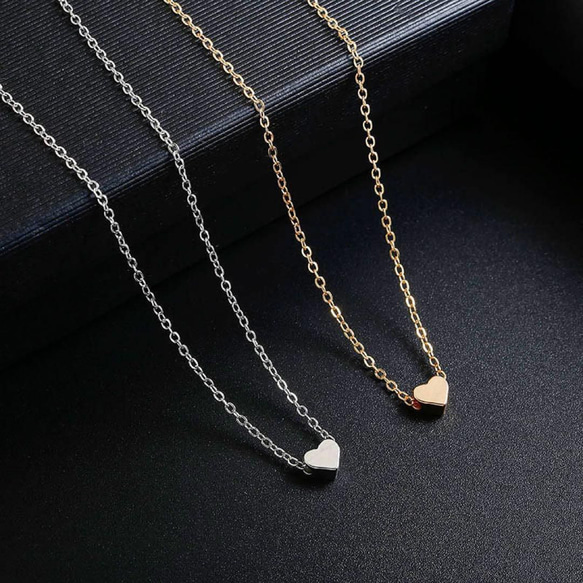 ハートネックレス シルバー ゴールド シンプル おしゃれ アクセサリー 