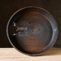wooden bowl 33cm ヤマザクラのウッドボウル 4枚目の画像