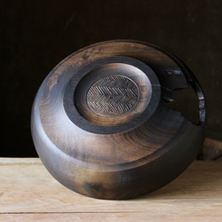 wooden bowl 33cm ヤマザクラのウッドボウル 3枚目の画像