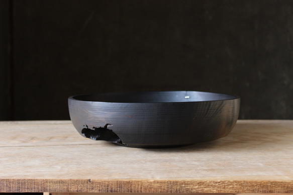 wooden bowl 33cm ヤマザクラのウッドボウル 1枚目の画像