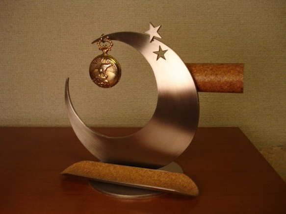 クリスマスプレゼント　アクセサリースタンド　三日月インテリア腕時計、懐中時計スタンドロングトレイ 3枚目の画像