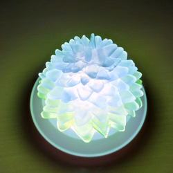 【海灯花】シーグラスのお花のランプシェード ライトブルー×グリーン  瑠璃唐草（るりからくさ）ギフトラッピング対応 10枚目の画像
