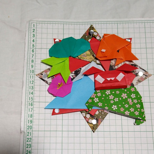 お取り置き・折紙リース・お正月７の⑤・ハンドメイド・壁面装飾 お取り置き・折紙リース・お正月7の⑤・ハンドメイド・壁面装飾 お