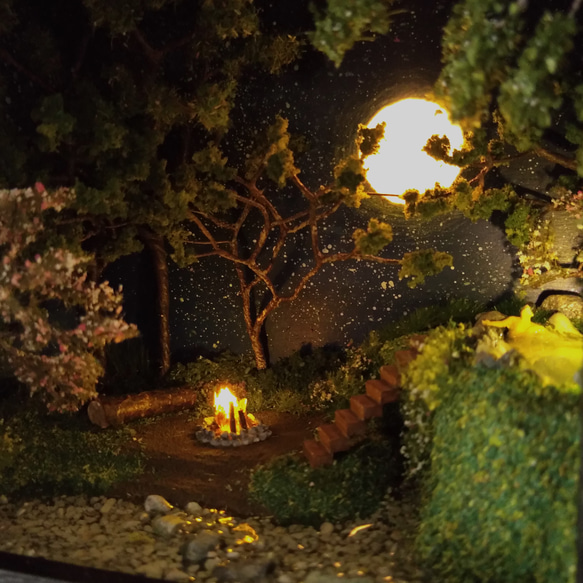 秘密基地 ～月を楽しむ秘湯～◆ジオラマ・アート◆1点物 照明オブジェ◆おしゃれインテリア 立体・オブジェ 樹脂・レジン ZY2857732756(21828円)