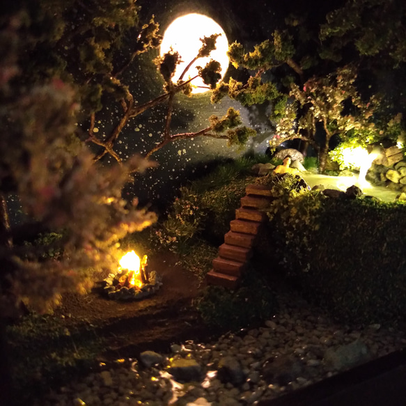 秘密基地 ～月を楽しむ秘湯～◆ジオラマ・アート◆1点物 照明オブジェ◆おしゃれインテリア 立体・オブジェ 樹脂・レジン ZY2857732756(21828円)