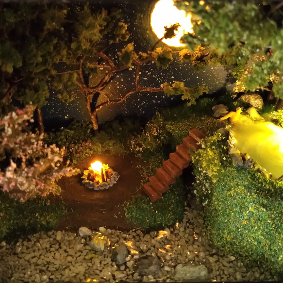 秘密基地 ～月を楽しむ秘湯～◆ジオラマ・アート◆1点物 照明オブジェ◆おしゃれインテリア 立体・オブジェ 樹脂・レジン ZY2857732756(21828円)